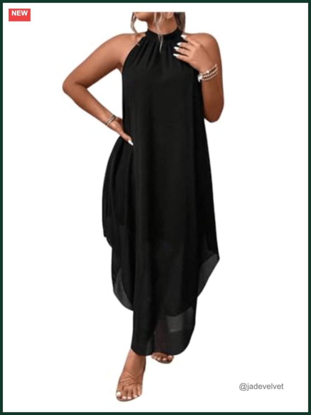 Plus Size Boho Maxi Dress Halter Sleeveless Chiffon Wedding Guest